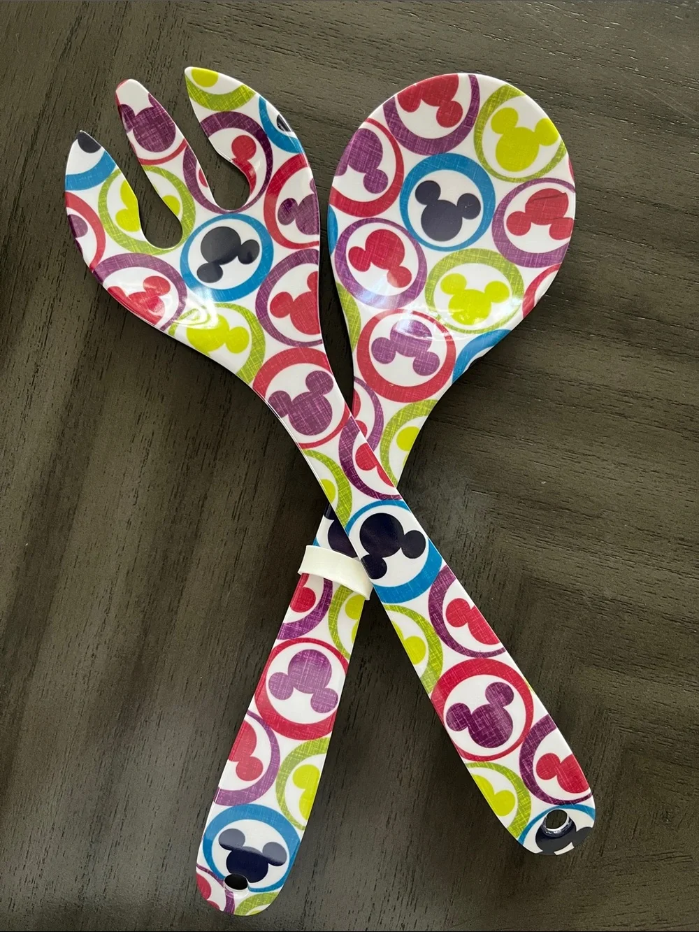 Disney Multicolor Mickey Mouse Salad Servers - Bright Patterned Set